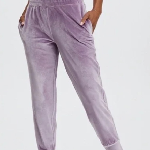 Fabletics Pants - Fabletics Daria Luxe Velour Joggers in Bright Lilac, Size Large NWT